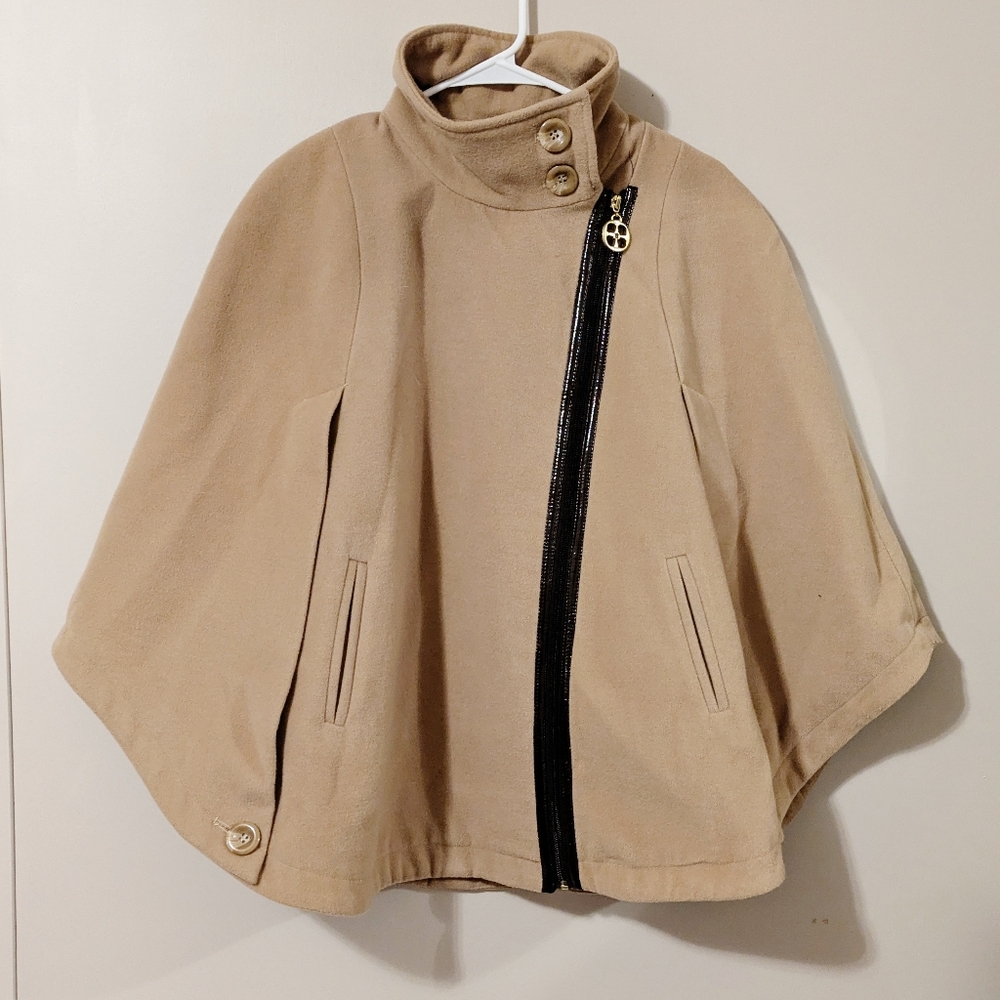 IMAN Global Chic cape coat size medium large color camel